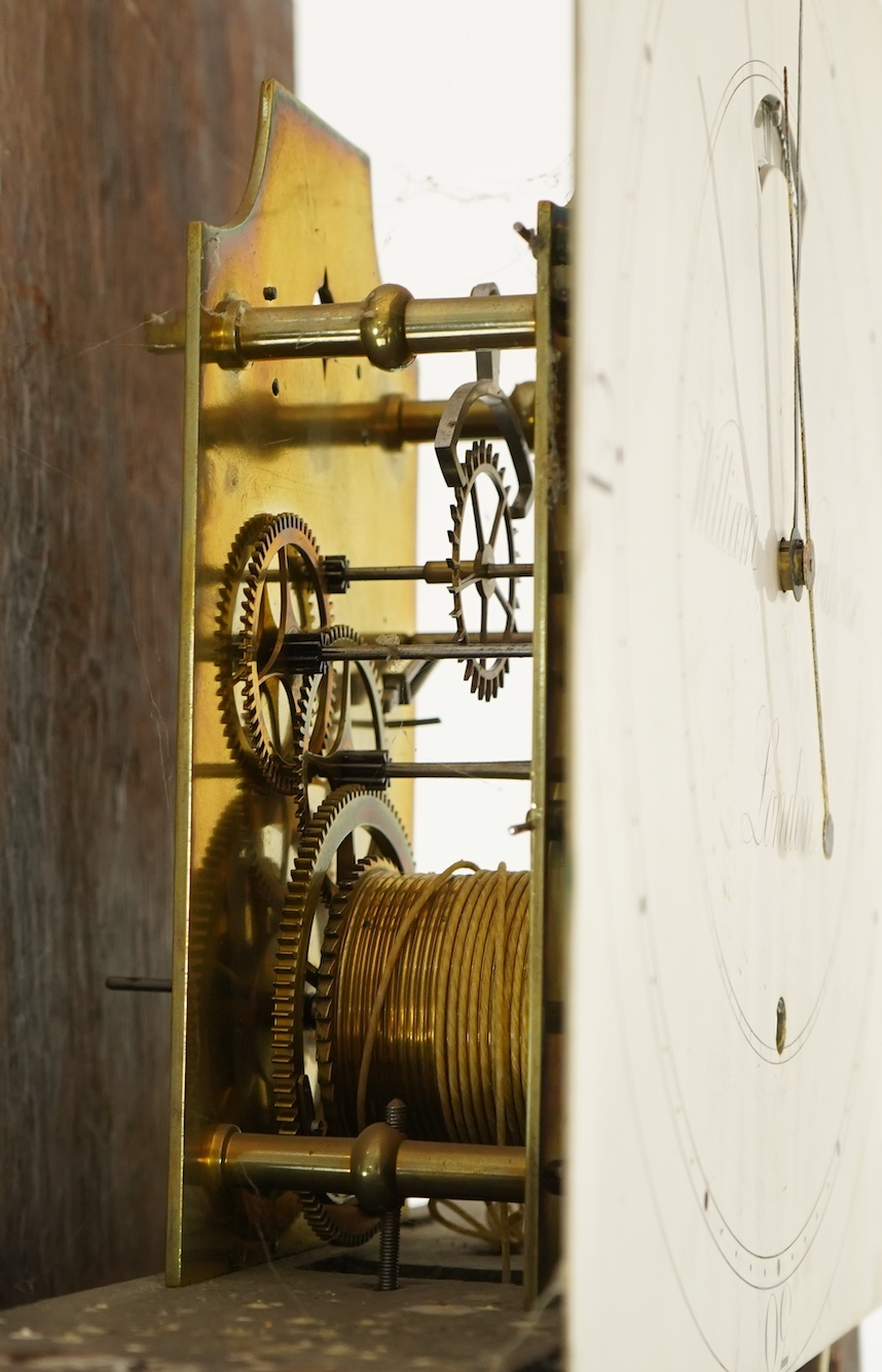A mid 19th century mahogany eight day longcase regulator, silvered dial signed William Woodhouse, London